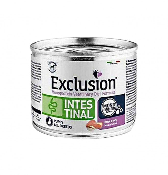 Exclusion cane diet puppy all breed intestinal maiale e riso da 200 gr Exclusion cane diet puppy all breed intestinal maiale e riso da 200 gr